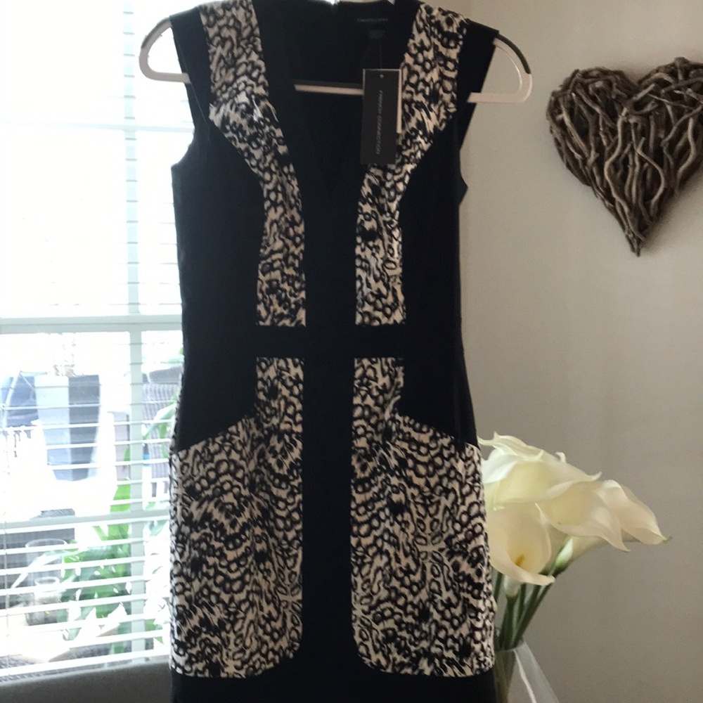French connection dress. Size 4. Animal print.
